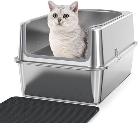 xxl stainless steel litter box|stainless steel kitty litter boxes.